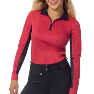 Tops deportivos de compresión para montar a caballo, camiseta de manga larga para mujer, espectáculo ecuestre, competición con impresión personalizada - Product Image 3