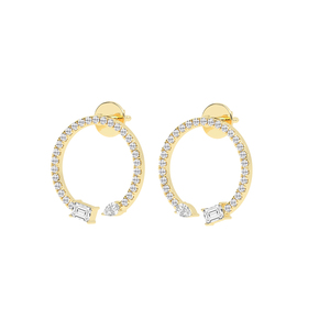 AIER-1208 Classic Sparkling Diamond Boucles d'oreilles pour les femmes pour en or jaune platine ou or blanc et or rose - Product Image 3