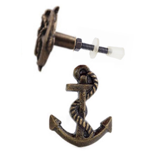 <b>Antique</b> Brass Anchor Door & Drawer Knobs Cast Iron Pull Handle for Modern Style <b>Wardrobes</b> Dressers Bedrooms Kitchens - Product Image 2
