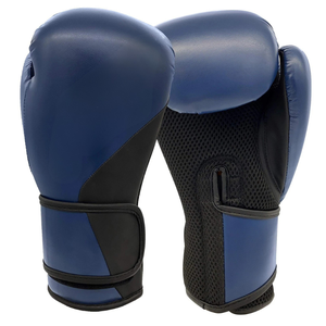Gants d'entraînement de boxe en PU bleu, fermeture Velcro au poignet, respirants, pour adultes de 14 ans et plus, unisexe - Product Image 1