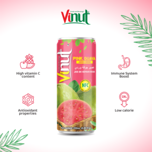 Zumo de guayaba con pulpa Bebida tropical VINUT NFC Fórmula de fábrica de bebidas tropicales para jugo de frutas y verduras Servicio ODM OEM - Product Image 3