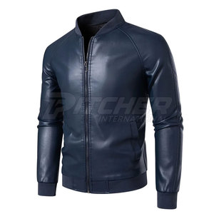 Vente en gros taille personnalisée logo avant veste en cuir écologique utilisation en extérieur col montant hommes veste d'hiver léger respirant - Product Image 1