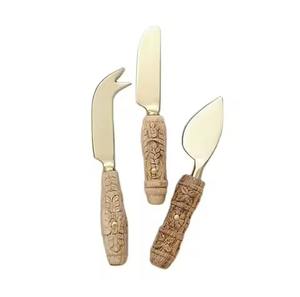 Ensemble de service à fromage en acier inoxydable de style moderne, couteaux à fromage avec manche en acier inoxydable, lavable au lave-vaisselle, outils de cuisine écologiques - Product Image 6