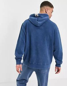 Custom 100% Cotton French Terry Acid <b>Wash</b> Snow Stone Printed Hoodie for <b>Men</b> XS Size Casual Winter Long Sleeve Flannel Solid - Product Image 3