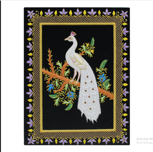 Tapis de bijou en tissu fait à la main auto-adhésif Zari broderie tenture murale pour la décoration intérieure chambres et cadeaux - Product Image 4