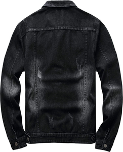 Vente en gros veste en jean respirante de qualité supérieure avec logo personnalisé vestes en jean délavés de couleur unie pour petit ami hommes veste OEM pour homme - Product Image 2