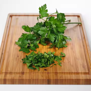 Planche à découper de cuisine rectangulaire en bois épaissi écologique avec rainures de jus par artisanat en croissant - Product Image 1