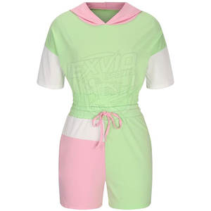 Ensemble sweat-shirt et short pour femme avec logo personnalisé, ensemble deux pièces pour adultes - Product Image 2