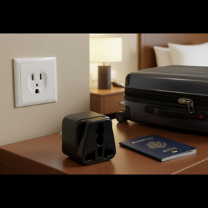 Chargeur de voyage universel portable avec prise américaine noir - pour adaptateurs de voyage - Product Image 3