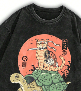 Hombres de gran tamaño DTG DTF personalizado impreso camisetas algodón Streetwear gráfico Casual Top directo de fábrica - Product Image 5