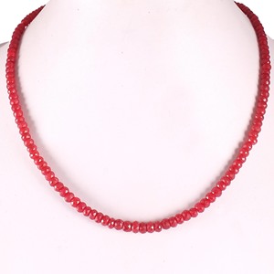 AAA + perles de saphir rubis rouge à facettes collier de pierres précieuses en pierre naturelle en forme de rondelle pour les composants de bijoux - Product Image 2