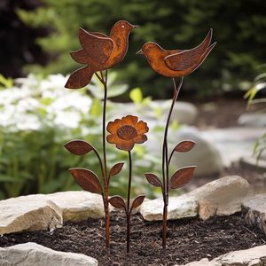 <b>metal</b> garden <b>stakes</b> outdoor landscaping supports <b>for</b> yard <b>plants</b> durable finish rust resistant weatherproof strong quality - Product Image 2