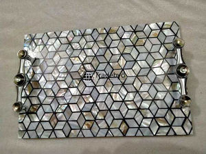 Tradebyd Bandeja de nácar hecha a mano Bandeja decorativa Premium para entusiastas de la decoración del hogar - Product Image 6