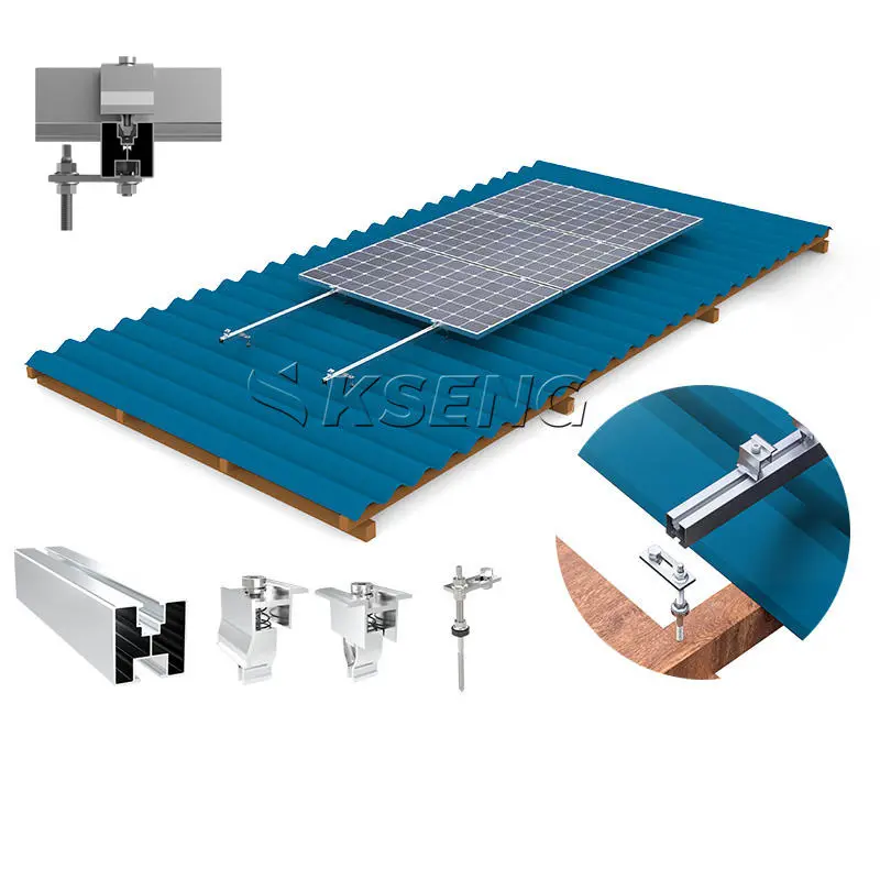 태양열 장착 레일 방수 태양열 마운트 알루미늄 레일 루핑 태양 전지 패널 장착 브래킷 지붕 레일