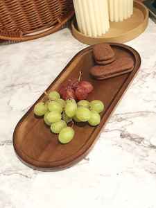 Plateau en bois d'acacia fait à la main, plateau de service pour le petit-déjeuner, la cuisine, l'hôtel, le restaurant ou la maison, table ottomane, présentoir - Product Image 6