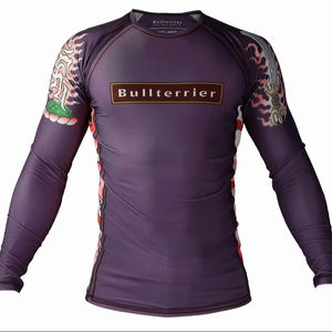 Ropa deportiva con cuello redondo Rash Guards Venta Alta calidad Hombres Adultos Tamaño Slim Fit Transpirable UPF50 Secado rápido Impresión de transferencia de calor personalizada - Product Image 1