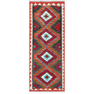 Alfombra Kilim de Maimana, Afganistán, 195 x 76 cm, Alfombras y Juegos de Alfombras - Product Image 1