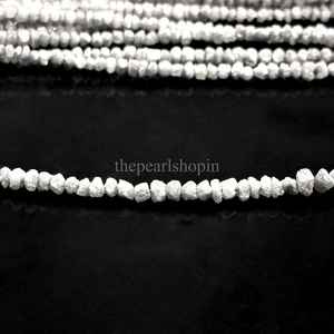 Cuentas de Diamante Natural Blanco Grande Sin Cortar de 3-4.5mm, Cuentas de Diamante Sueltas Genuinas, Hilo de 16 Pulgadas para Fabricación de Joyería al por Mayor - Product Image 6
