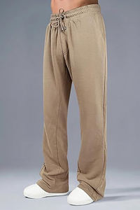 กางเกงวอร์มผ้าแคนวาสสีพื้นคุณภาพสูงสำหรับผู้ชาย ระบายอากาศได้ดี เป็นมิตรกับสิ่งแวดล้อม เอวยางยืด ทรงหลวม เหมาะสำหรับออกกำลังกายและฟิตเนส - Product Image 2