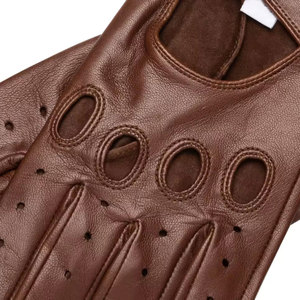 Classic Style Full <b>Finger</b> Leather Driving <b>Gloves</b> Durable Comfortable Fit Daily Driving <b>Gloves</b> - Product Image 4