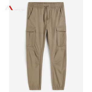 Pantalones de lona ligeros informales para hombre, puño elástico, cordón en la cintura del tobillo, multibolsillos retazos, incluido el tobillo de la cintura - Product Image 4