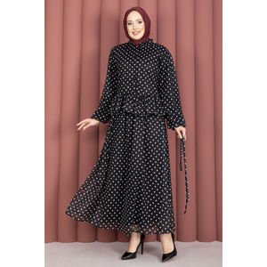 Conjunto de Blusa Negra con Puntos y Falda con Volantes, Talla XXS, Traje de Dos Piezas de Chifón, Conjunto Corto con Estilo Elegante para Ocasiones - Product Image 6