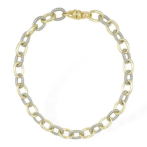 A9422 Top seller Classic Two Tone 14K Chapado en oro Cadena de eslabones Joyería Collar de gama alta Mujeres <span class=keywords><strong>Cierre</strong></span> magnético - Product Image 1