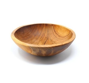 Cuenco de madera de forma redonda sólida de estilo japonés hecho a mano para ensaladas, frutas, cuenco para servir, embalaje personalizado con venta - Product Image 6