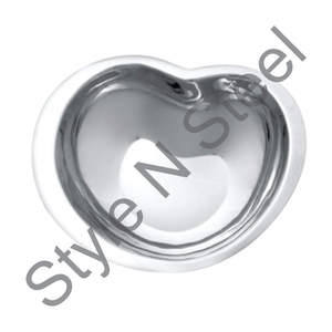 Juego de cuencos para mezclar de acero inoxidable en forma de corazón de lujo, utensilios de cocina pesados de alta calidad, vajilla con patrón redondo - Product Image 1