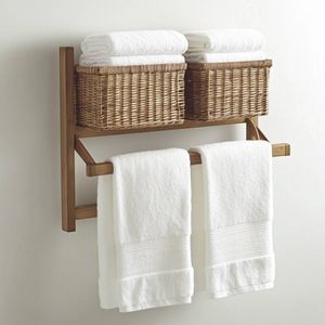 Toallero de ratán artístico duradero con superficie lisa, perfecto para agregar atractivo estético a interiores de baño de moda - Product Image 2