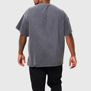 Personalizado de alta calidad Streetwear de gran tamaño Vintage hombres camisetas de peso pesado Boxy Drop Shoulder en blanco hombres lavado ácido camisetas - Product Image 2