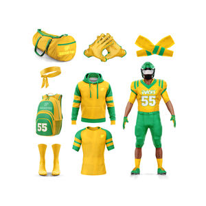 Ensemble d'uniformes de football américain à manches courtes pour hommes, imprimés par sublimation, en tissu, pour l'entraînement sportif en équipe, haute performance, vente en gros - Product Image 1