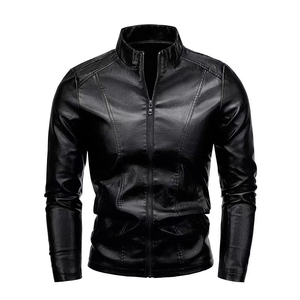 <b>Black</b> Leather Jacket for Mens Chaqueta De New <b>High</b> Quality Classic Biker Motorcycle Pu Faux Blazer Slim Fit Windproof - Product Image 2