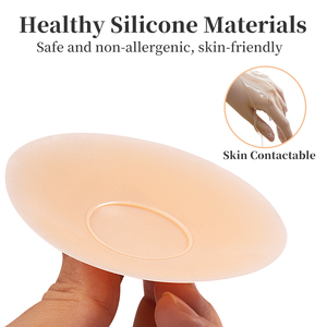 Couvre-mamelon Invisible de forme ronde femmes sans colle adhésif Silicone mamelon Pasties réutilisable mamelon couverture avec Double Protection - Product Image 4