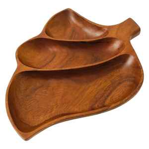 Ensemble de plateaux de service en bois de deux tailles de la meilleure qualité Poignées élégantes en acier inoxydable pour le service de collations Comprend l'artisanat en bois de bambou - Product Image 1