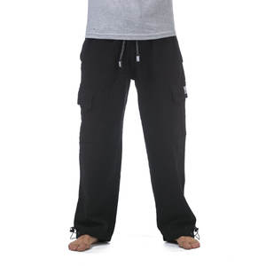 Pantalon cargo sportif pour homme sur mesure, taille haute, fermeture à cordon, anti-froissement, polaire pour l'hiver, fitness, service OEM foncé - Product Image 1