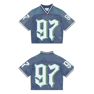 Nueva llegada camiseta de fútbol americano Unisex camiseta Boxy Fit malla transpirable antibacteriano secado rápido verano venta al por mayor personalizado - Product Image 2