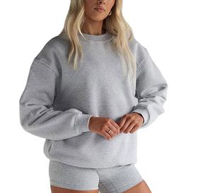 เสื้อสเวตเตอร์คอกลมแขนยาวปักลายสำหรับผู้หญิงเสื้อโอเวอร์ไซส์แขนยาวเปิดไหล่สำหรับฤดูหนาวฤดูใบไม้ร่วง - Product Image 1