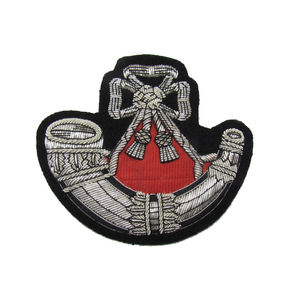 Insignias bordadas de la marca WOK Industries, insignias de blazer con bordado de bullion plateado, insignias de uniforme y trenzas bordadas para uniforme. - Product Image 1