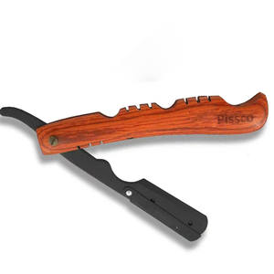 Navaja de Afeitar Profesional para Barbería, con Mango de Acero Inoxidable, Hoja Recta Plegable - Product Image 3