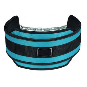 Ceinture de musculation en nylon avec chaîne, logo personnalisé, pour dips, tractions, entraînement en salle de sport, options de design personnalisables - Product Image 1