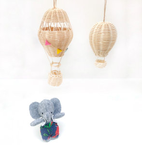 Ballon à air chaud en rotin fait à la main du Vietnam, décoration de chambre d'enfants, ballons suspendus modernes à vendre - Product Image 6