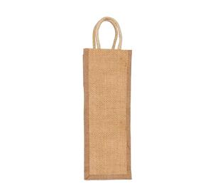 Sac de vin en jute réutilisable écologique personnalisé avec poignée solide imprimée en couleurs personnalisées pour les textiles et les produits en cuir - Product Image 1