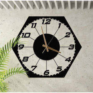 Grande horloge murale décorative octogonale de 10 pouces Style vintage à face unique avec logo personnalisé chiffres romains et cristal - Product Image 1