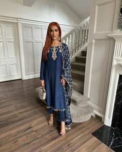 มาใหม่ salwar kameez georgette kurti คอลเลกชันสำหรับผู้หญิงปากีสถานอินเดียงานแต่งงานหรือปาร์ตี้สบายๆชุดที่สง่างาม - Product Image 3