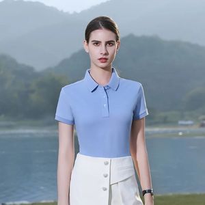 Nueva camiseta Polo en blanco con logotipo suave bordado personalizado para exteriores CVC 80% Algodón 20% poliéster camiseta de Golf informal para hombres - Product Image 3