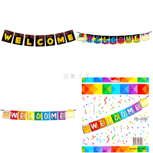 Bannière de bienvenue pour la remise des diplômes, drapeau suspendu en anglais pour la décoration de scène de fête en papier - Product Image 2