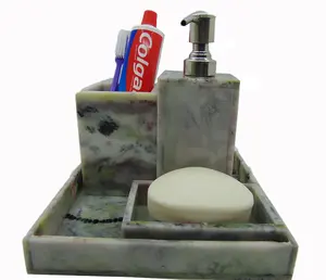 Accesorios de baño de Arte de resina con diseño de mármol Aqua Swiri blanco tradicional, juego de alta demanda para uso en el baño - Product Image 6