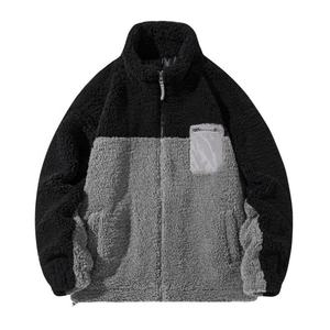 High Quality OEM Design Full Zip up Canvas Stand Collar High Street Windproof <b>Sherpa</b> Polar Fleece <b>Jacket</b> - Product Image 2