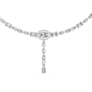 Collier Pendentif en Moissanite Taille Poire, Marquise et Émeraude Ovale, en Argent Sterling 925, Bijoux Fins pour Mariage et Cérémonie, Pierre Précieuse Élégante - Product Image 2